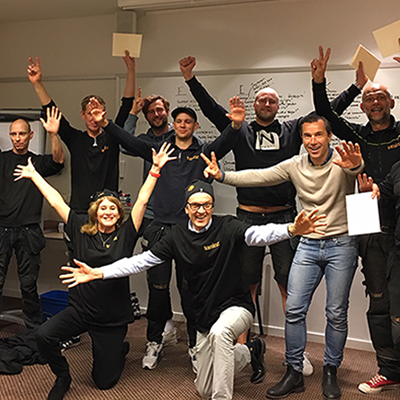 Gabriella Lockwall, Håkan Fäctare och medarbetare från Tomina AB